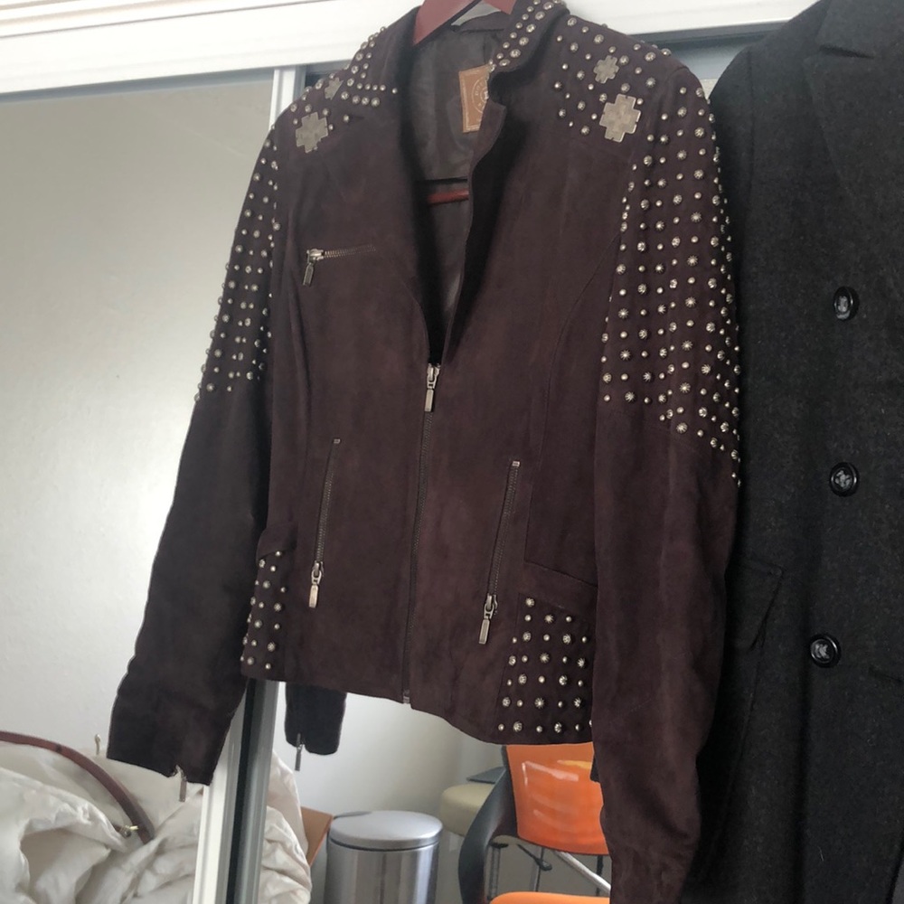 DD Ranch suede motorcycle jacket! mint!